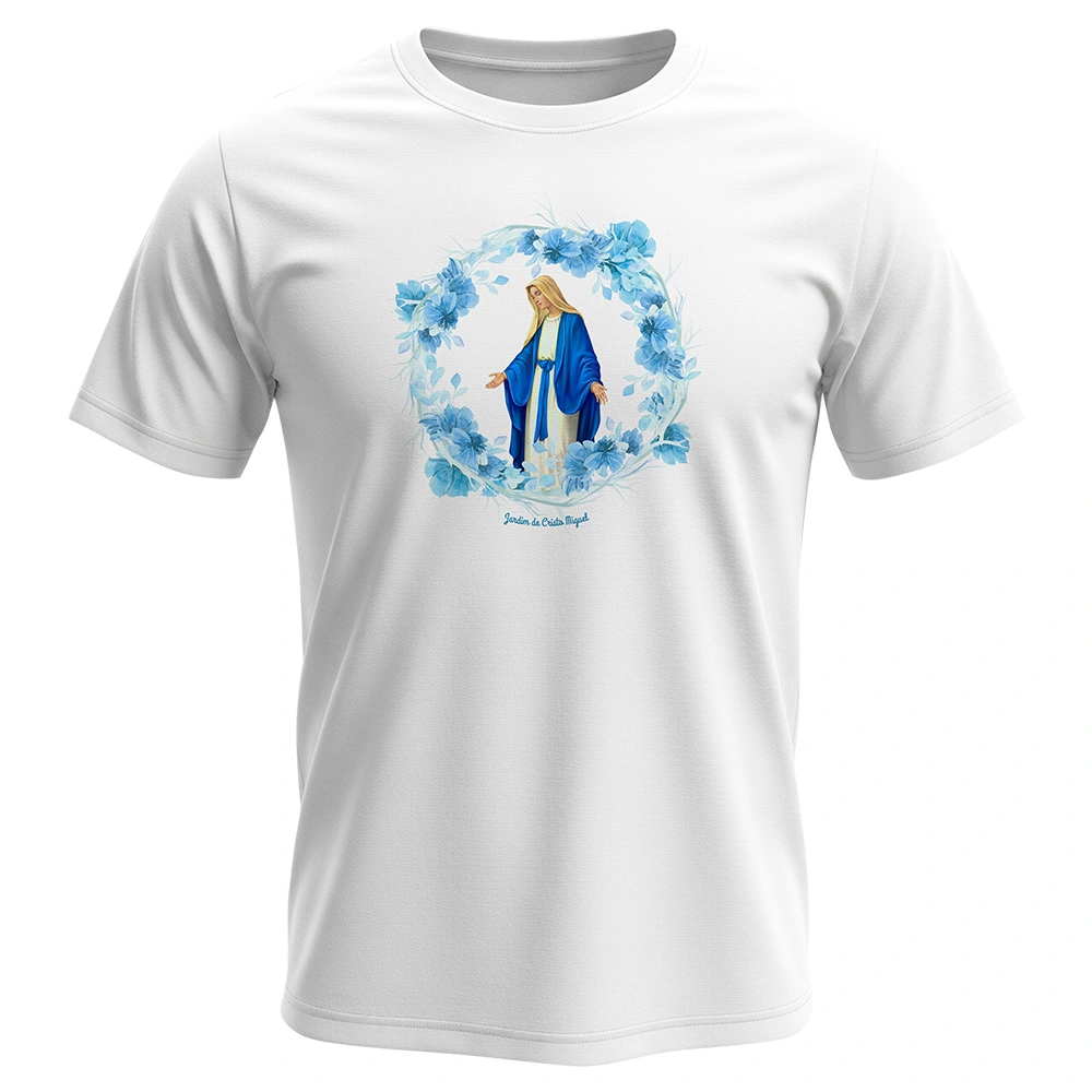 Camisa de Nossa Senhora - Floral Azul